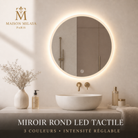 Miroir rond LED tactile 3 couleurs Maison Milaya Paris