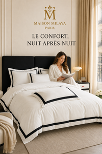 Parure de lit en coton lavé Maison Milaya Paris – ambiance chambre
