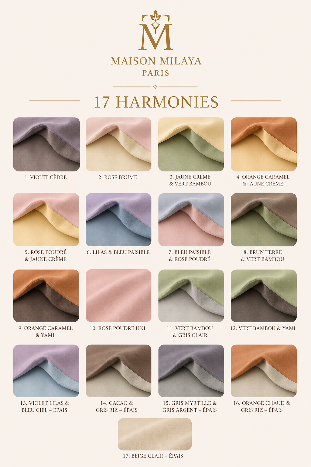 Parure de lit en coton longue fibre Maison Milaya Paris – dix-sept harmonies