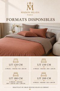 Parure de lit en coton longue fibre Maison Milaya Paris – formats disponibles