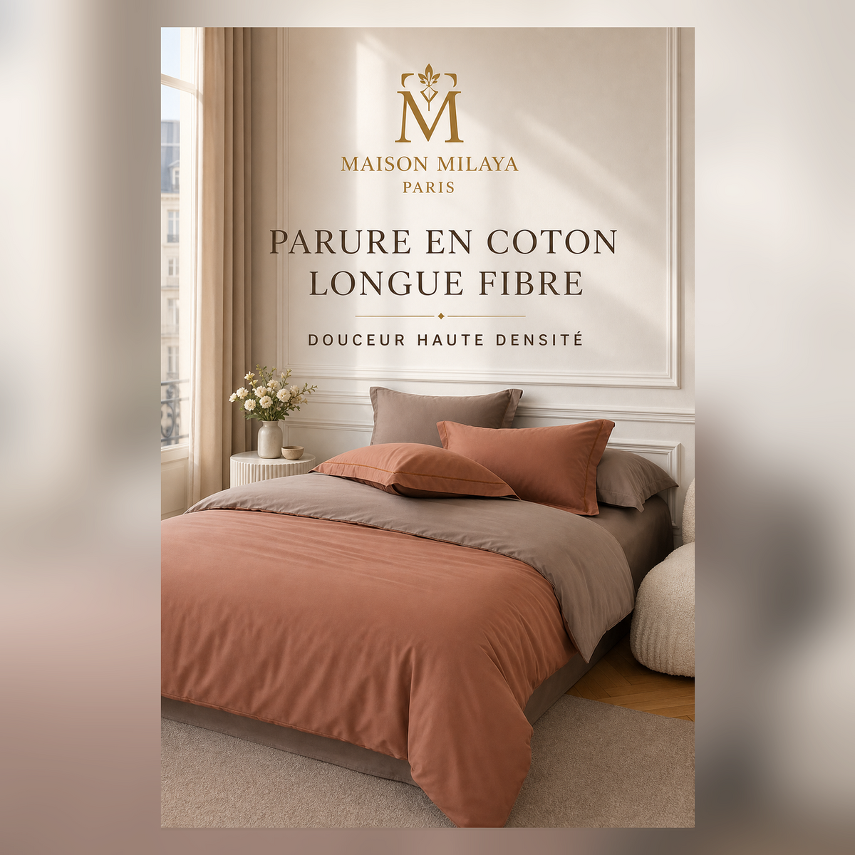 Completo letto in cotone a fibra lunga Maison Milaya Paris – vista principale
